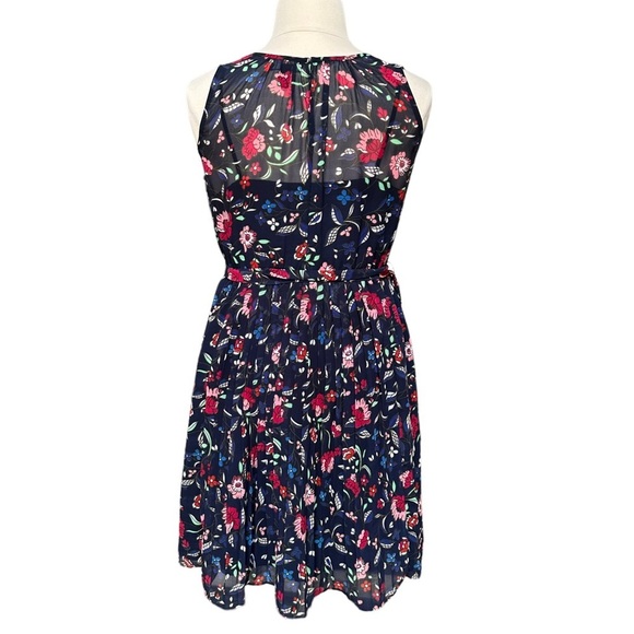 Gap Women's Navy Blue Sleeveless Floral Print Midi Flowy Sundress Size: L‎ - Picture 3 of 12